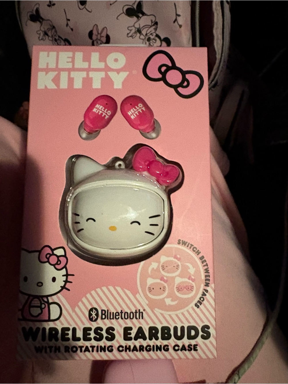 Hello Kitty Pink Wireless Earbuds with Character Charging Case